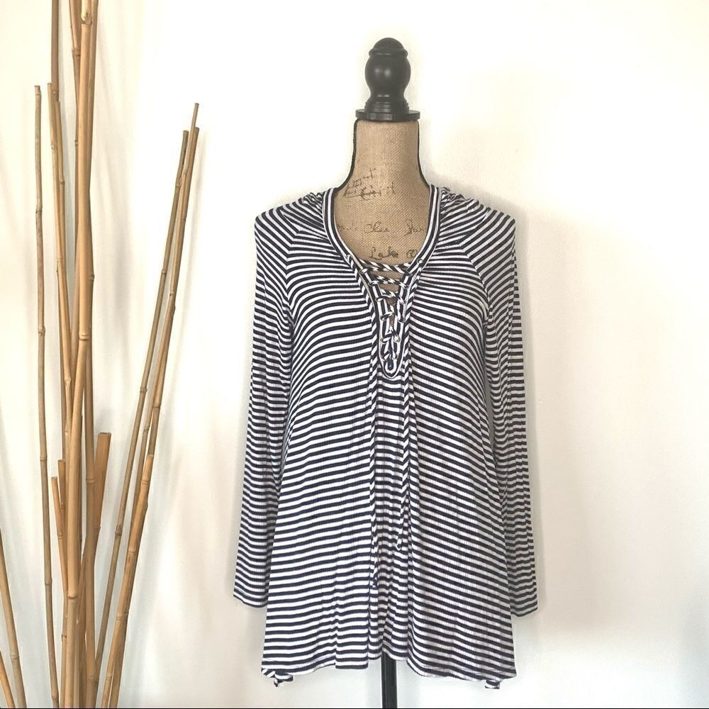 Vintage Havana Striped Lace-up Swing Hoodie